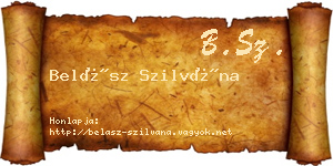 Belász Szilvána névjegykártya